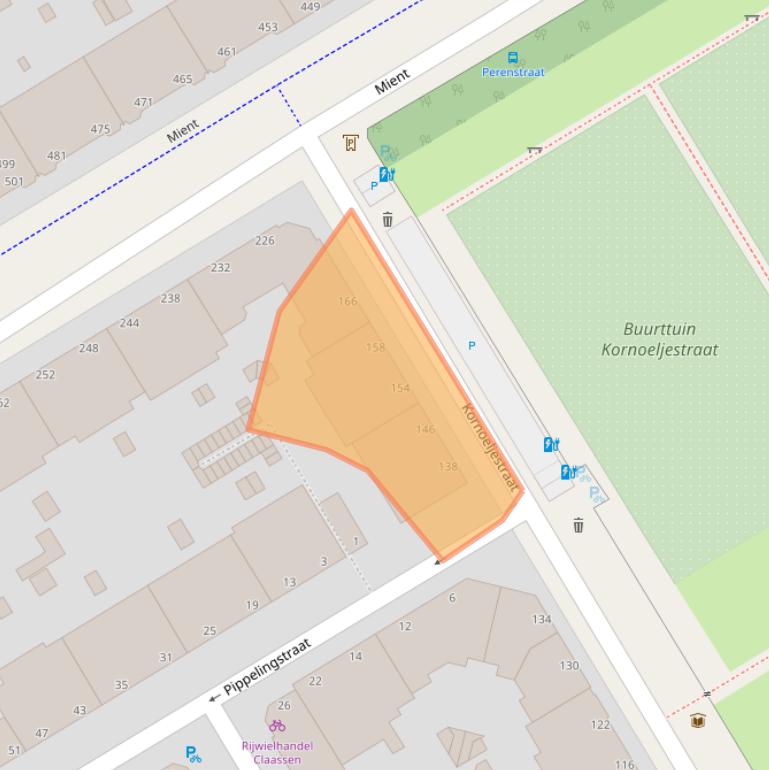 Kaart van postcodegebied 2564LV.