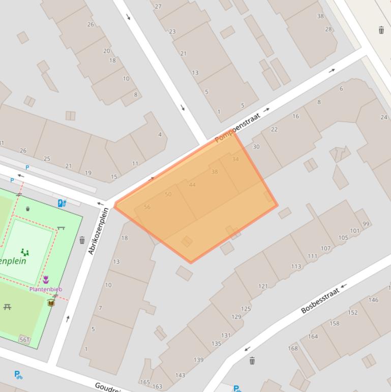 Kaart van postcodegebied 2564LZ.