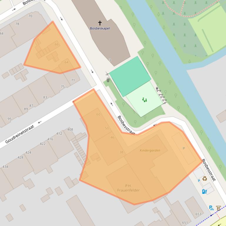 Kaart van postcodegebied 2564PB.