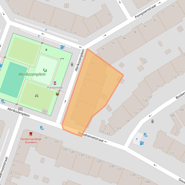 Kaart van postcodegebied 2564PE.