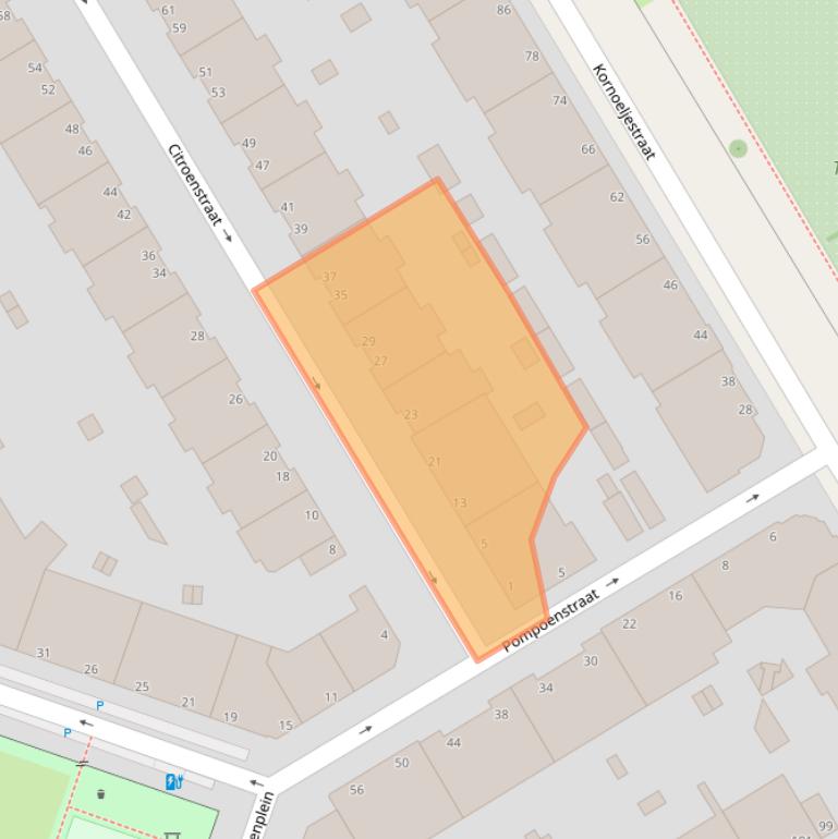 Kaart van postcodegebied 2564PJ.