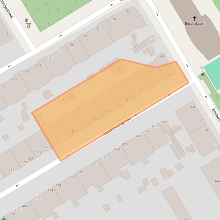 Kaart van postcodegebied 2564PN.