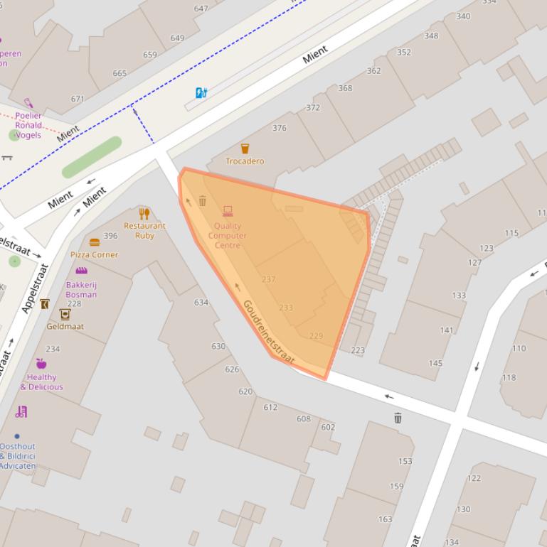 Kaart van postcodegebied 2564PS.