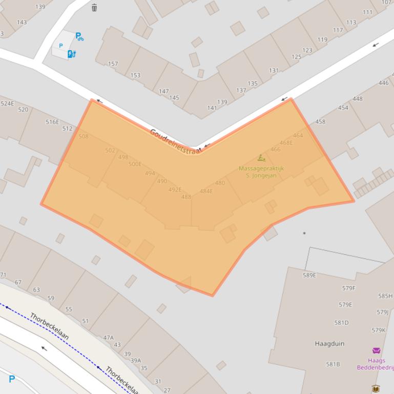 Kaart van postcodegebied 2564PV.