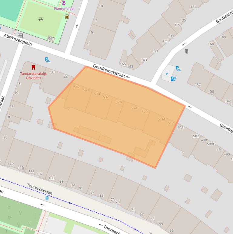 Kaart van postcodegebied 2564PW.