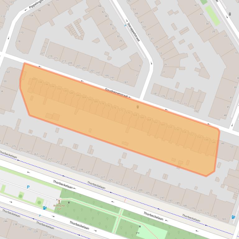 Kaart van postcodegebied 2564PX.