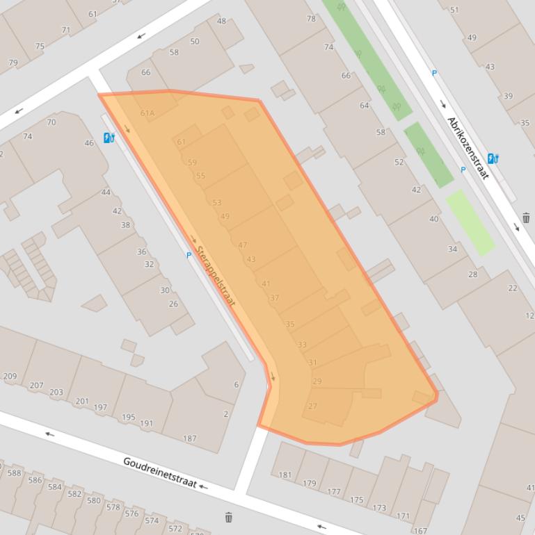 Kaart van postcodegebied 2564RA.