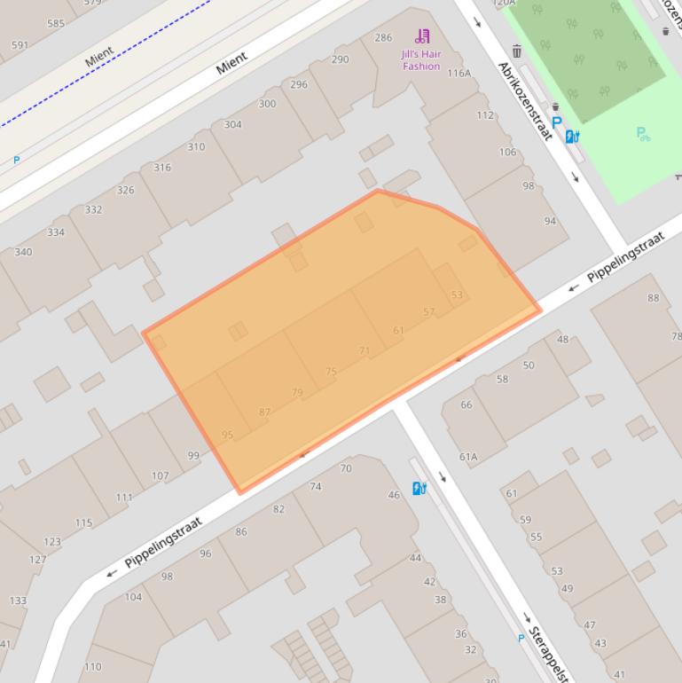 Kaart van postcodegebied 2564RD.