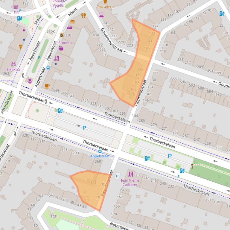 Kaart van postcodegebied 2564RG.