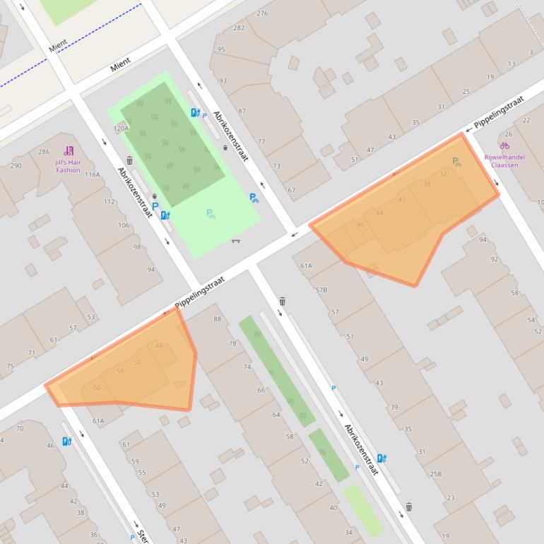 Kaart van postcodegebied 2564RJ.