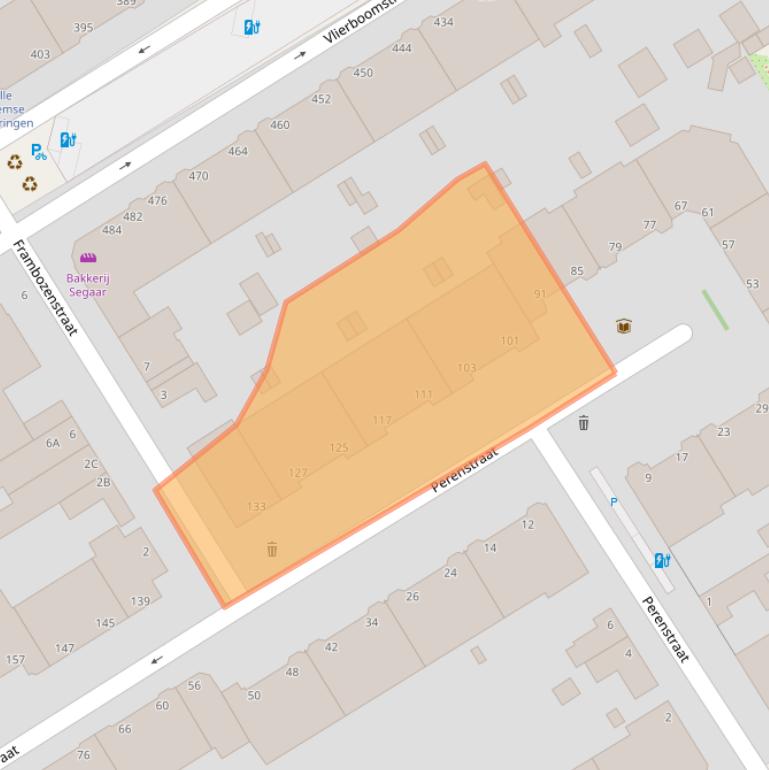 Kaart van postcodegebied 2564RW.