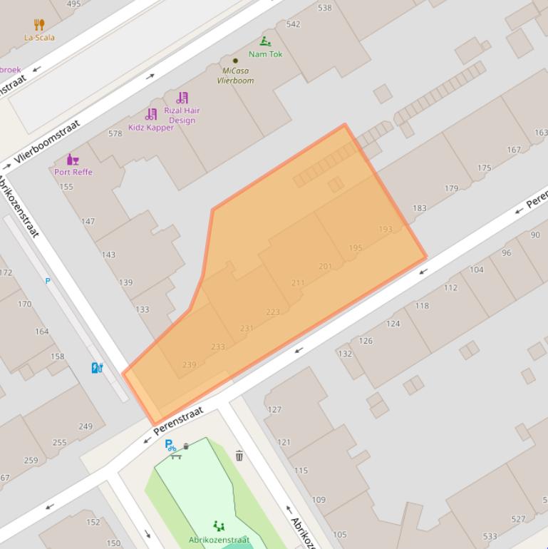 Kaart van postcodegebied 2564RZ.