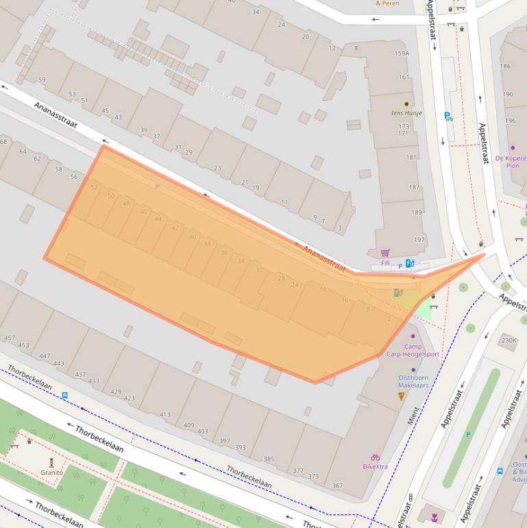 Kaart van postcodegebied 2564SP.