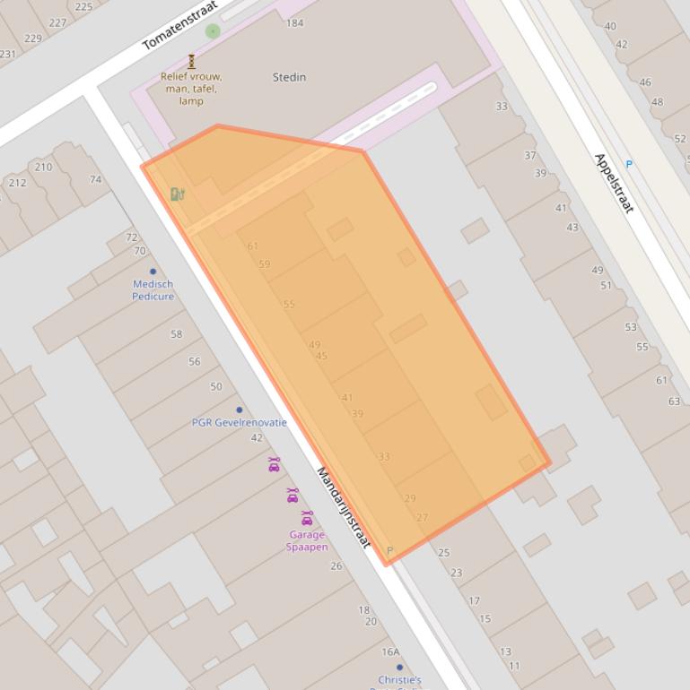 Kaart van postcodegebied 2564SW.