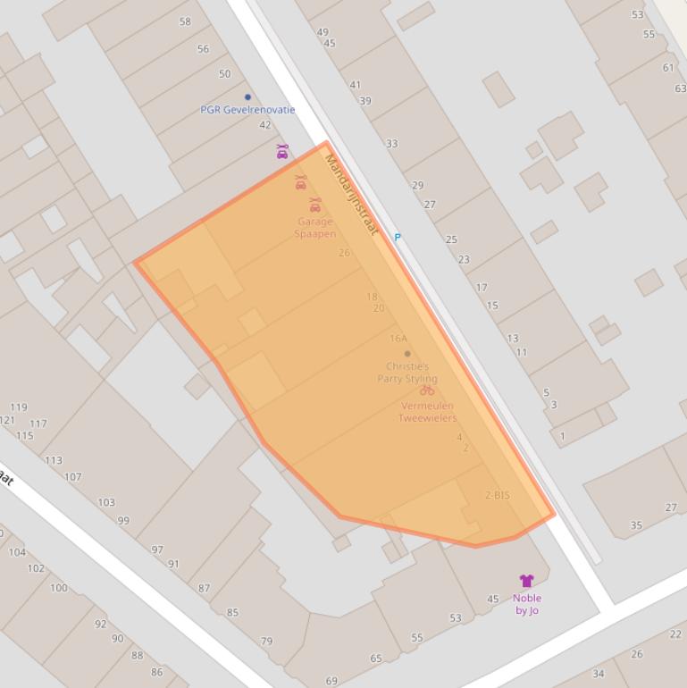 Kaart van postcodegebied 2564SX.