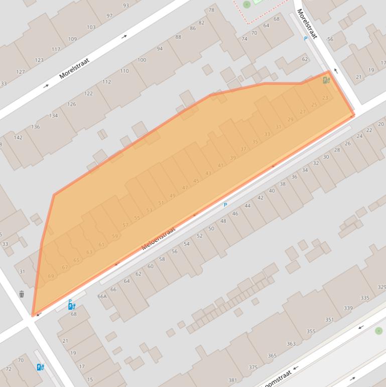 Kaart van postcodegebied 2564TB.
