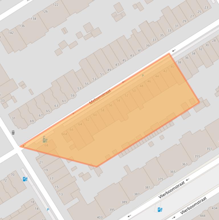 Kaart van postcodegebied 2564TJ.