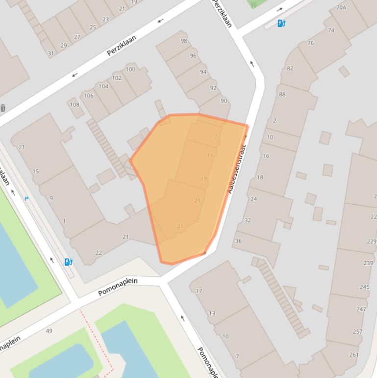 Kaart van postcodegebied 2564TS.