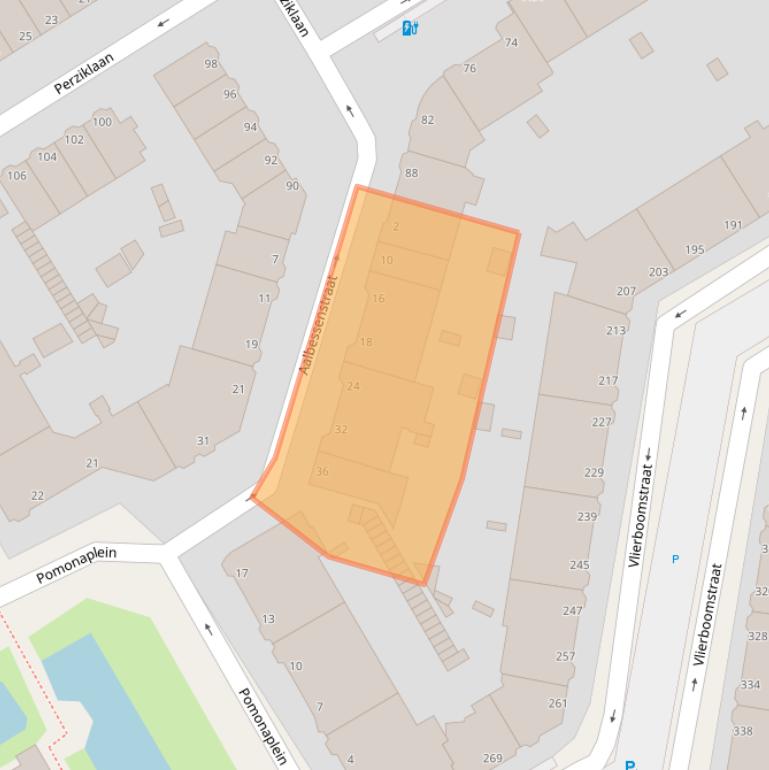 Kaart van postcodegebied 2564TT.