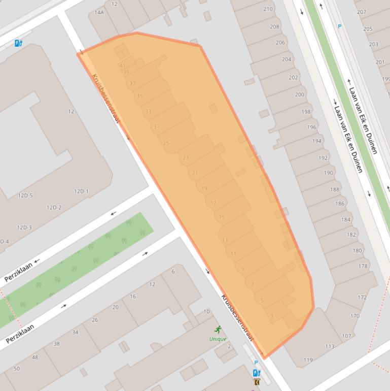 Kaart van postcodegebied 2564VB.