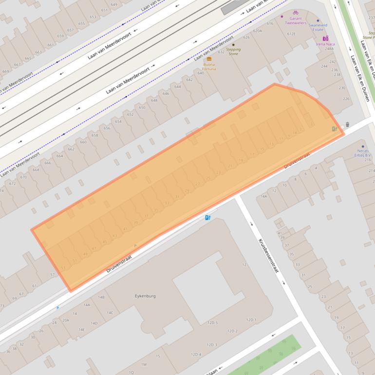 Kaart van postcodegebied 2564VE.