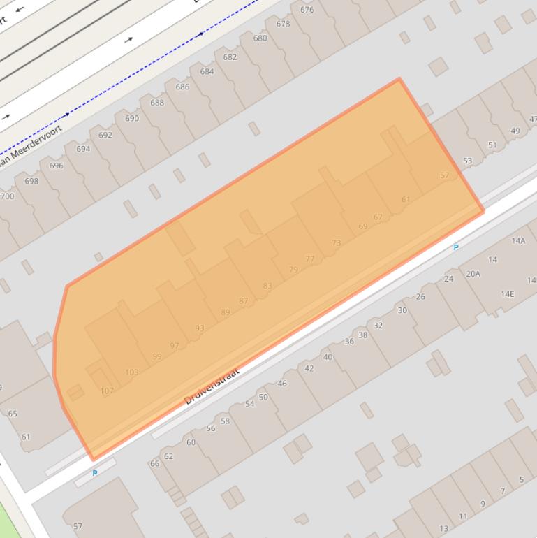 Kaart van postcodegebied 2564VG.