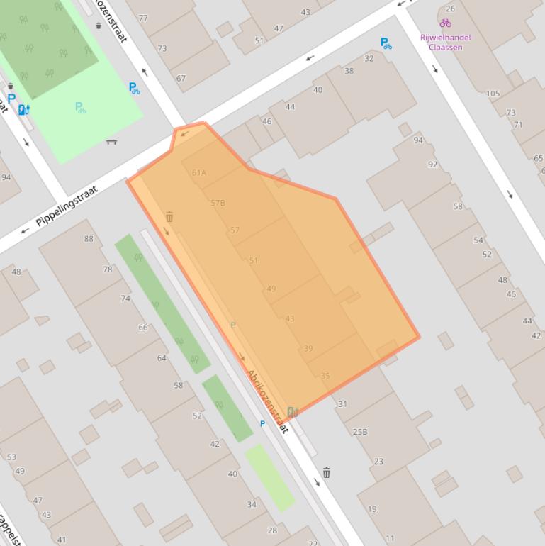 Kaart van postcodegebied 2564VL.