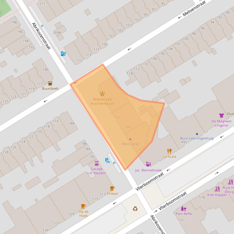 Kaart van postcodegebied 2564VP.