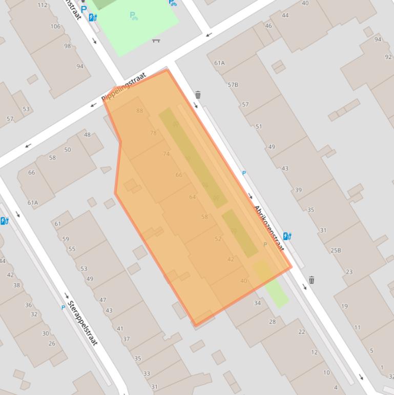 Kaart van postcodegebied 2564VT.