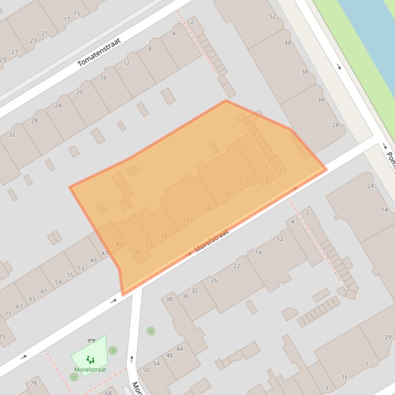 Kaart van postcodegebied 2564XA.