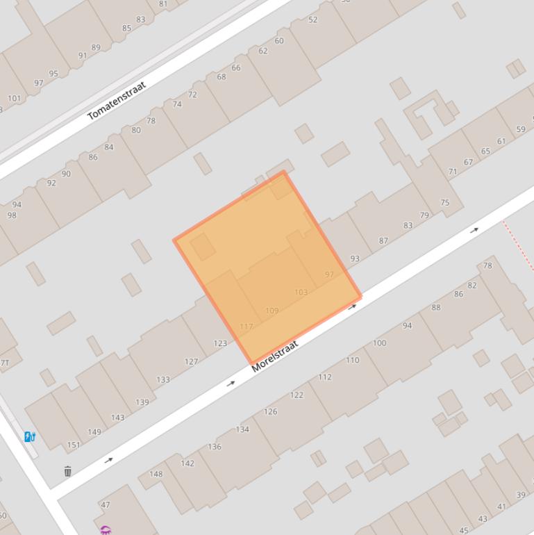 Kaart van postcodegebied 2564XC.