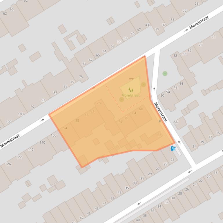 Kaart van postcodegebied 2564XG.