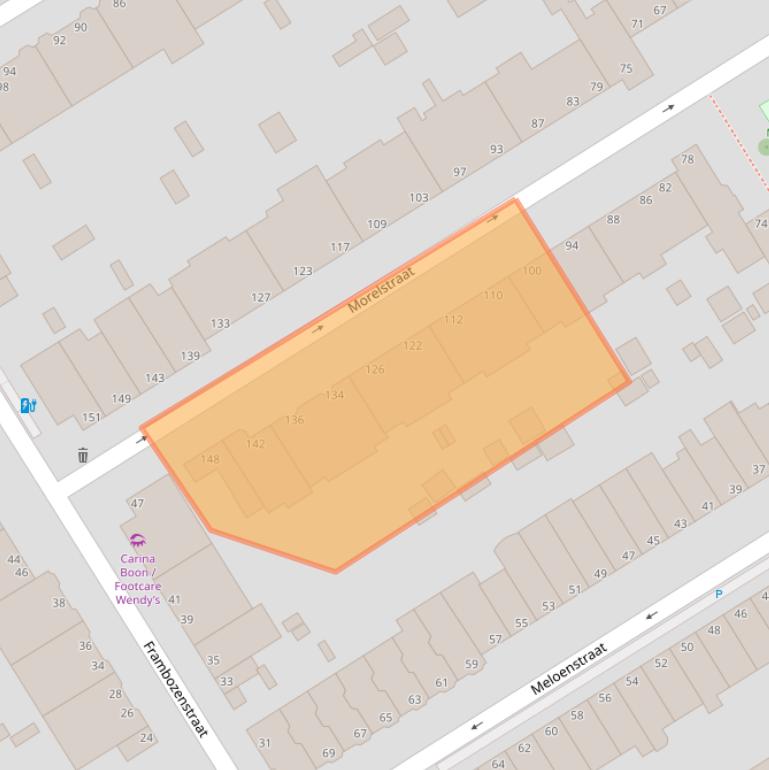 Kaart van postcodegebied 2564XH.