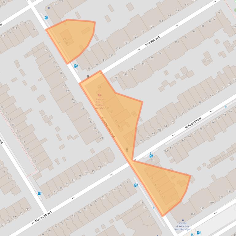 Kaart van postcodegebied 2564XK.