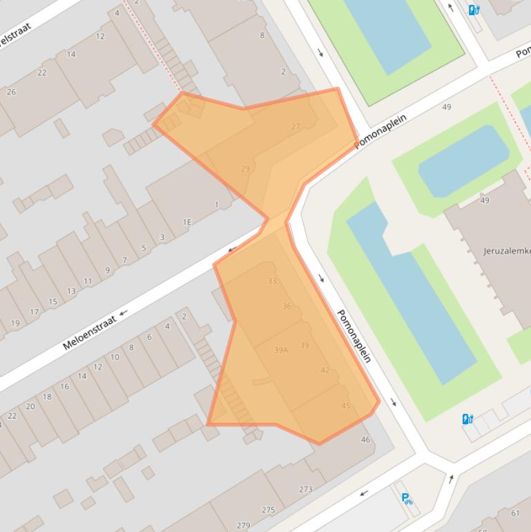 Kaart van postcodegebied 2564XR.