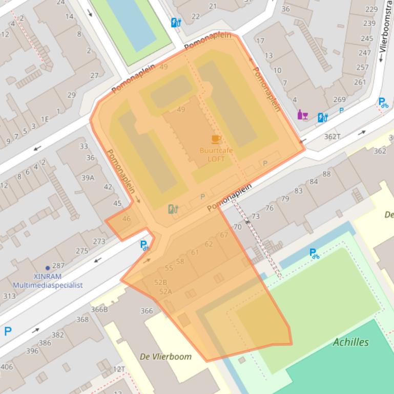 Kaart van postcodegebied 2564XS.