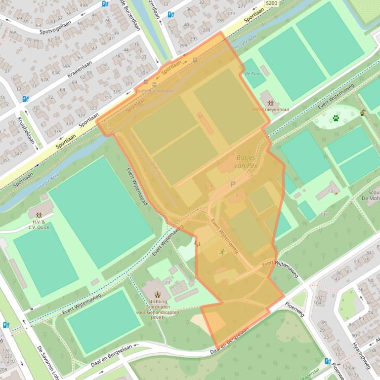 Kaart van postcodegebied 2565AA.