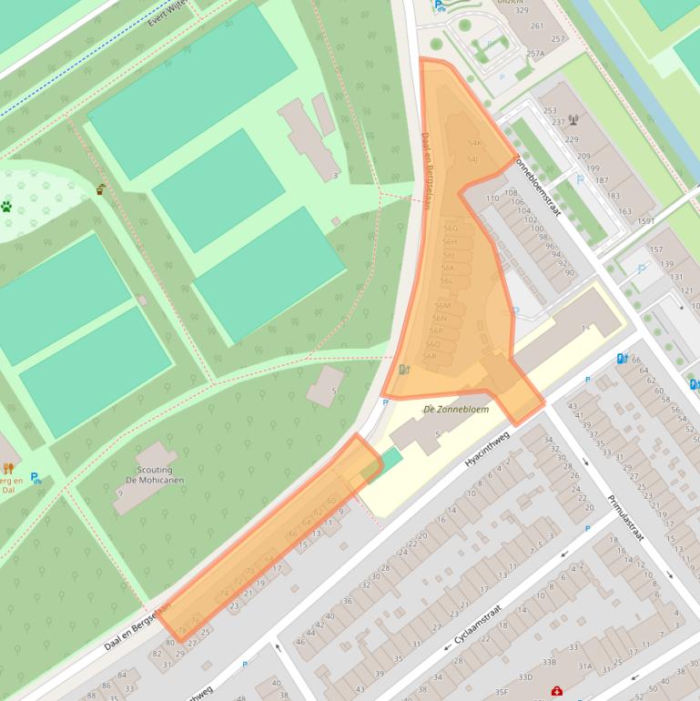 Kaart van postcodegebied 2565AG.