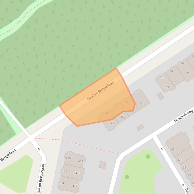 Kaart van postcodegebied 2565AJ.