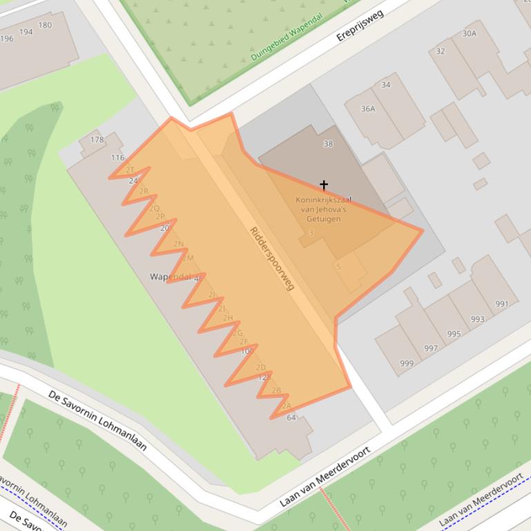 Kaart van postcodegebied 2565AL.