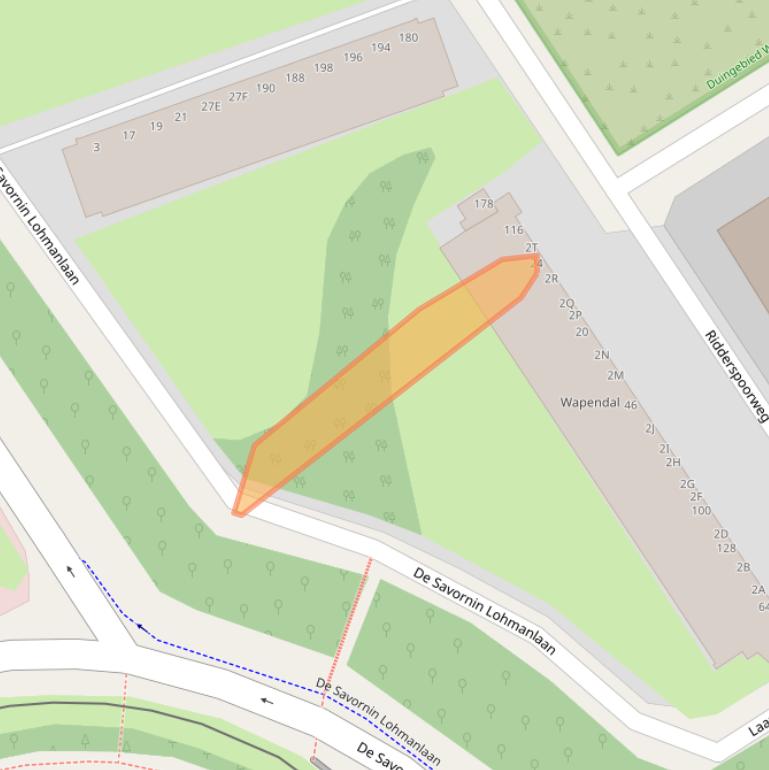 Kaart van postcodegebied 2565AN.