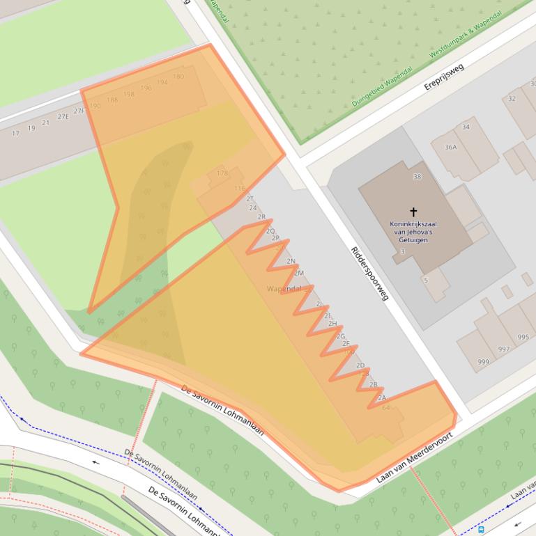 Kaart van postcodegebied 2565AP.