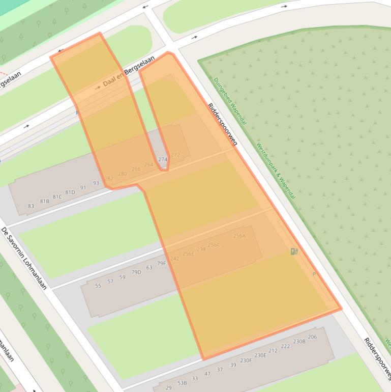 Kaart van postcodegebied 2565AS.