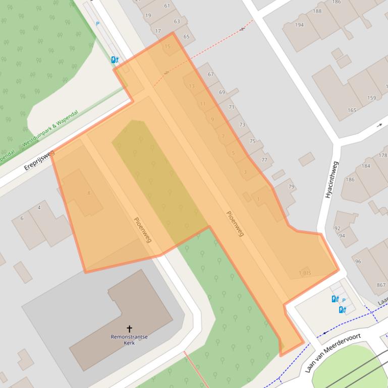 Kaart van postcodegebied 2565AX.