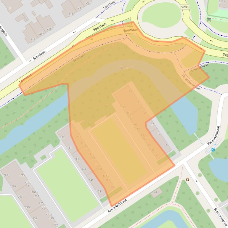 Kaart van postcodegebied 2565BB.