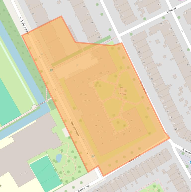 Kaart van postcodegebied 2565BJ.