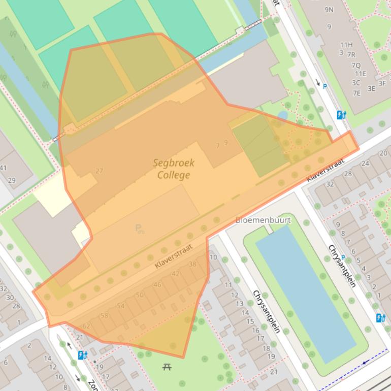 Kaart van postcodegebied 2565BT.