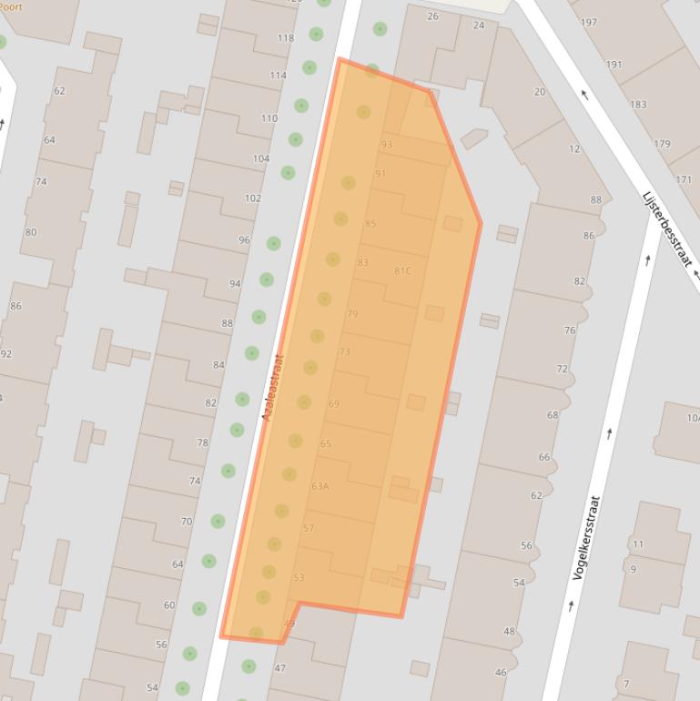 Kaart van postcodegebied 2565CD.