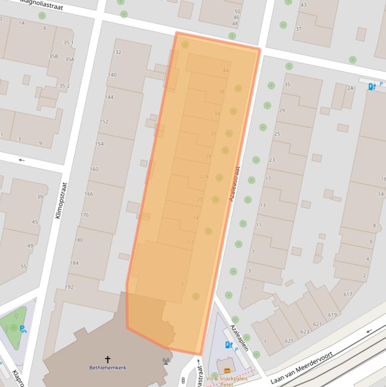 Kaart van postcodegebied 2565CE.