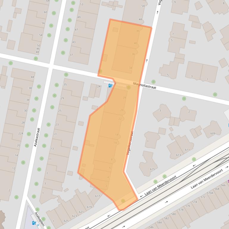 Kaart van postcodegebied 2565CL.